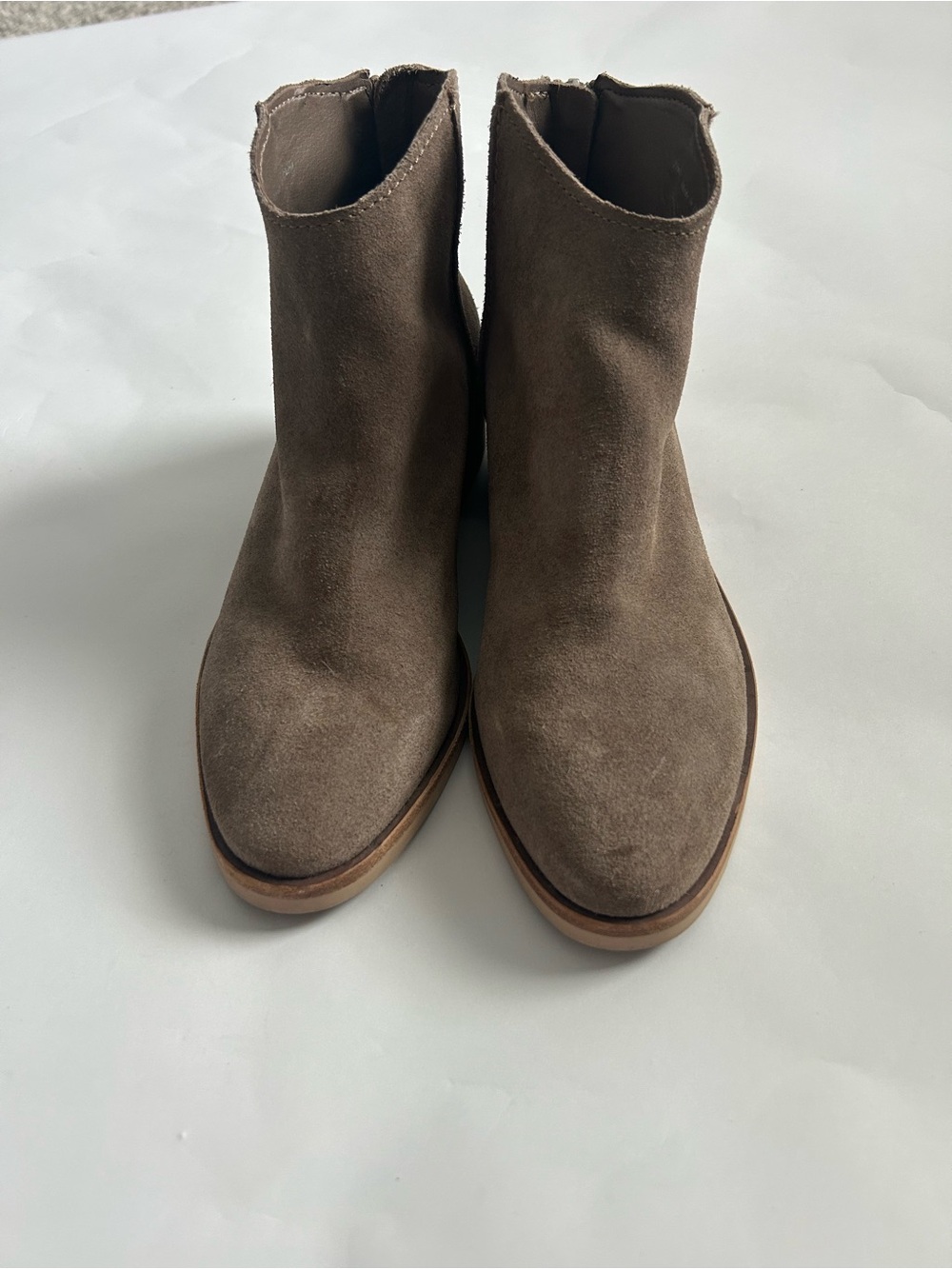 Dolce Vita Suede Ankle Booties in Taupe Brown